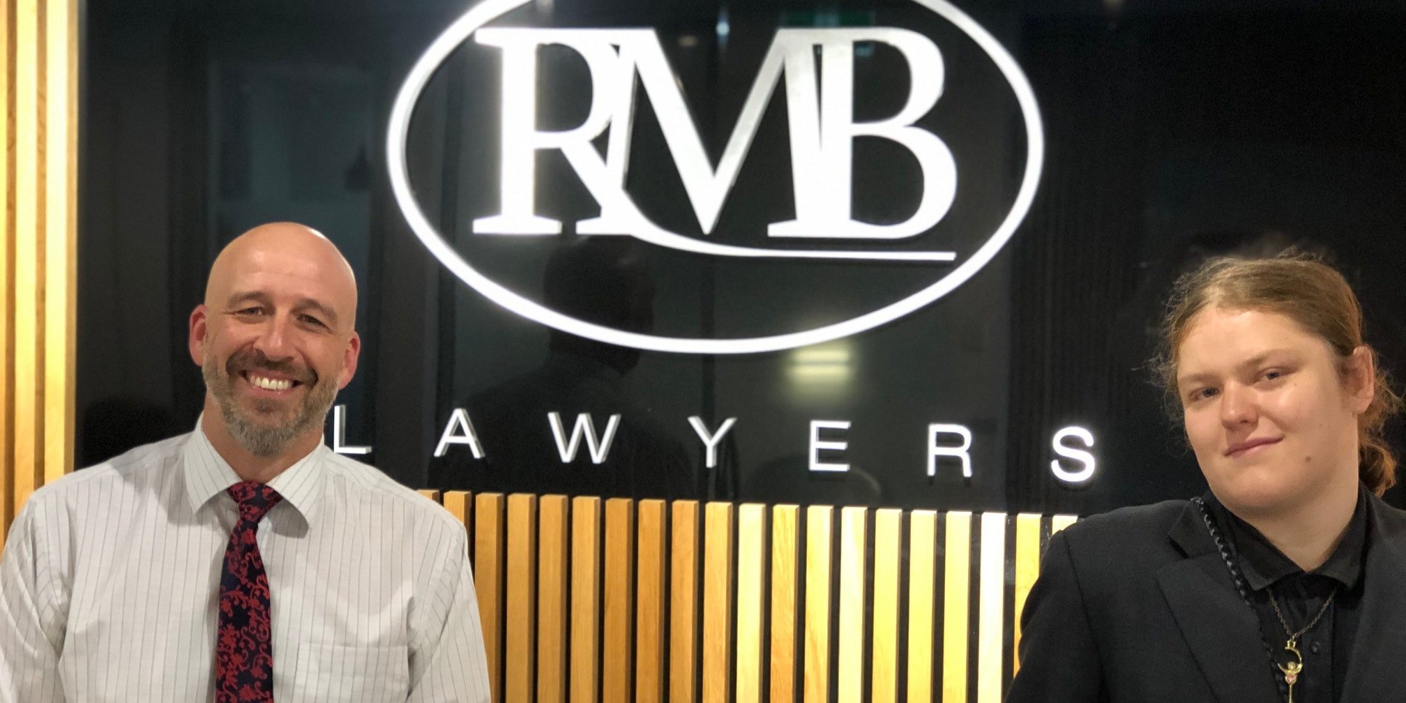 Accessibility Day 2019 - image of Avery with Adam Barlow from RMB Lawyers