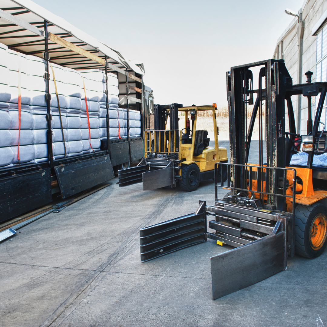 image of 2 forklifts